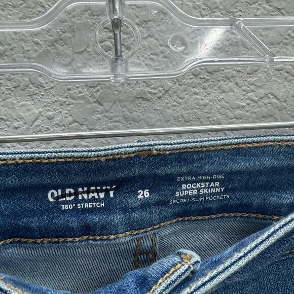 Old Navy Jeans Women's Plus Size 26 Medium Wash High Rise Rockstar Skinny NWOT - Picture 3 of 3